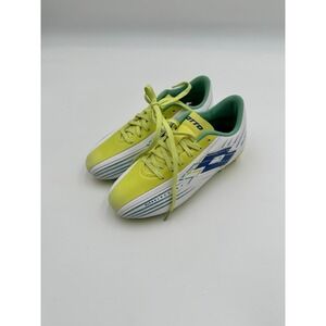 Lotto Solista 700 VIII FG Kids 1 Soccer Cleats White Sunny Lime Lace Up Sneakers
